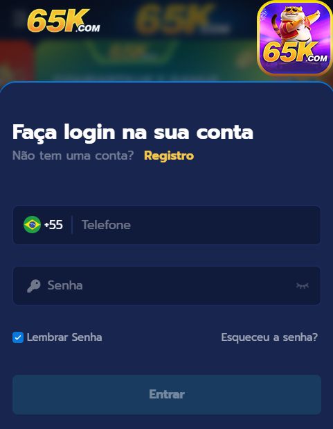 Login confiável na 65k.com